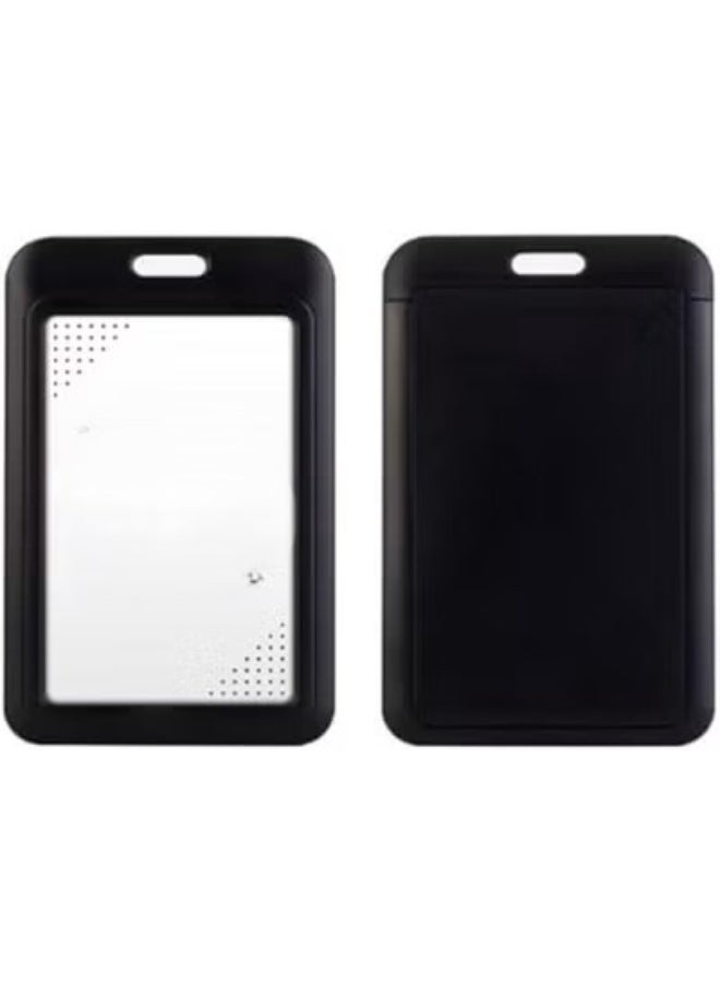 حامل هوية مصنوع من البلاستيك الصلب، يستخدم في العمل والمكتب والمدرسة والمصنع لحفظ بطاقات الائتمان و الهوية وبطاقات المفاتيح القربية ورخص القيادة و المرور اسود - Image 1